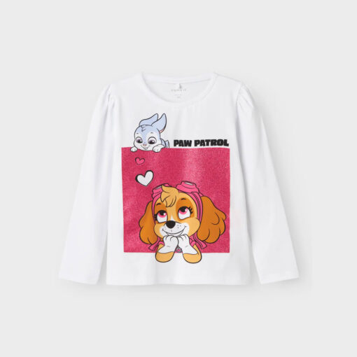 ΜΠΛΟΥΖΑ PAW PATROL GLITTER ΛΕΥΚΟ NAME IT