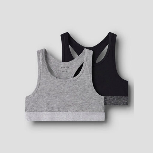 SET 2 ΤΜΧ CROPPED TOP BLACK-GRAY NAME IT