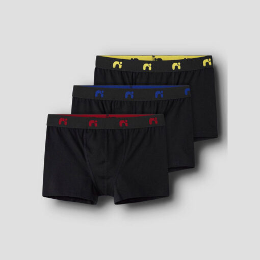 SET BOXER 3 ΤΜΧ  ΧΡΩΜΑΤΙΣΤΑ ΛΑΣΤΙΧΑ ΜΑΥΡΟ NAME IT