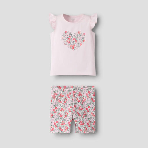 SET ΚΟΛΑΝ FLOWER HEART ΡΟΖ ORGANIC NAME IT